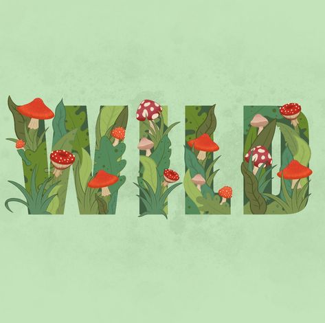 Going to start posting more of the doodles I did during lockdown - letting my creativity grow #wild see what I'm up to on Insta @bry_graphicdesign 🌱🍄  #handdrawn #sketchedtypography #typography #lettering #letteringart #illustration #mushrooms #mushroomart #designedbybry Moss Illustration Art, Nature Typography Poster, Nature Typography Design, Mushroom Lettering, Mushroom Typography, Mushroom Letters, Forest Typography, Grow Typography, Nature Lettering