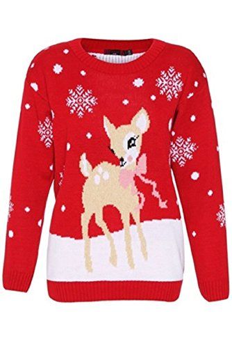 Holiday Sweaters, Xmas Jumpers, Deer Christmas, Girls Jumpers, Xmas Sweater, Christmas Jumper, Childrens Christmas, Baby Deer, Knitting Girls