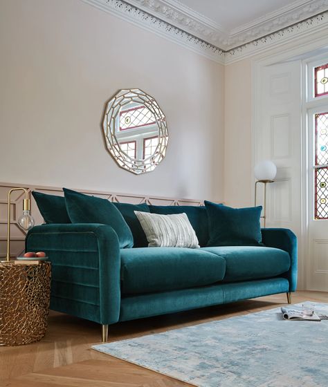 Teal Accent Chairs, Teal Couches, Turquoise Velvet Sofa, Teal Couch Living Room, Teal Sofa Living Room, Goth Living Room, Teal Velvet Sofa, Teal Couch, Turquoise Sofa