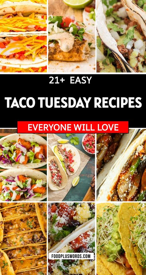 Explore an assortment of 25 Taco Tuesday recipes designed to cater to various dietary preferences. From succulent meat options to delectable vegetarian alternatives, this curated list ensures everyone can revel in flavorful taco creations. Unearth effortless recipes that encompass health-conscious considerations for those seeking nutritious choices. Discover innovative ways to utilize ingredients like ground beef and turkey through simple cooking methods such as the crockpot or opting for low-ca Taco Ingredients List, Jackfruit Tacos Vegan, Vegetarian Alternatives, Tasty Tacos Recipe, Taco Dishes, Taco Tuesday Recipes, Blackened Fish Tacos, Fajita Tacos, Tuesday Recipes