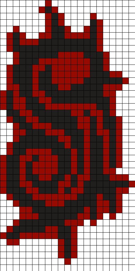 Kandi Patterns for Kandi Cuffs - Misc Pony Bead Patterns Band Pearler Beads, Slipknot Kandi, Slipknot Perler Beads, System Of A Down Perler Beads, Mcr Kandi Pattern, Horror Kandi Patterns, Graph Drawings, Slipknot S, Slipknot Cross Stitch