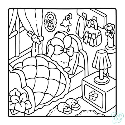 Bobbie Goods Coloring, Hello Kitty Colouring Pages, Bobbie Goods, Cozy Hygge, Bear Coloring Pages, Watercolor Books, Hello Kitty Coloring, Detailed Coloring Pages, Easy Coloring Pages