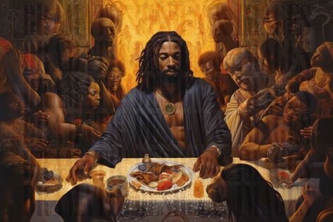 Black Jesus Tattoo, Black Last Supper, Black Jesus Christ, Lil Weezy, Women Pastors, Black Love Artwork, Afrofuturism Art, Street Art News, Black Jesus