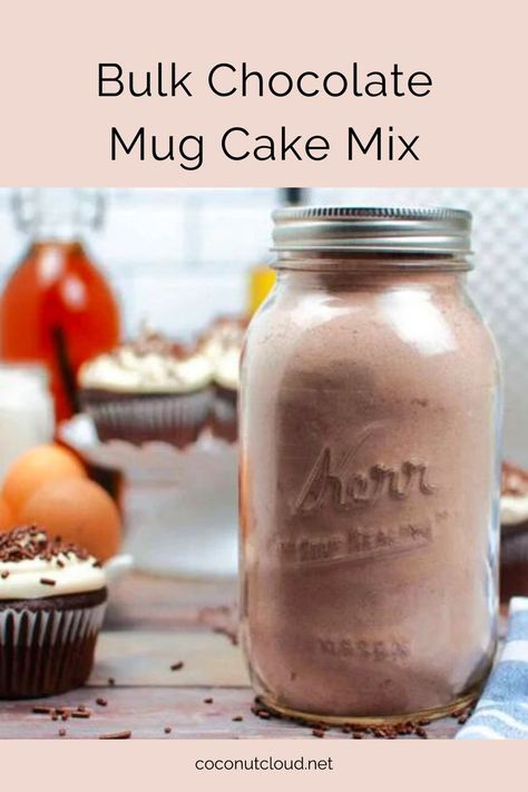 Bulk Chocolate Mug Cake Mix (Vegan, GF) // Coconut Cloud Vegan Mug Cake, Coconut Cloud, Vegan Chocolate Chips, Vegan Mug Cakes, Chocolate Mug Cake, Glass Jar With Lid, Chocolate Mugs, Chocolate Mug Cakes, Glass Jars With Lids