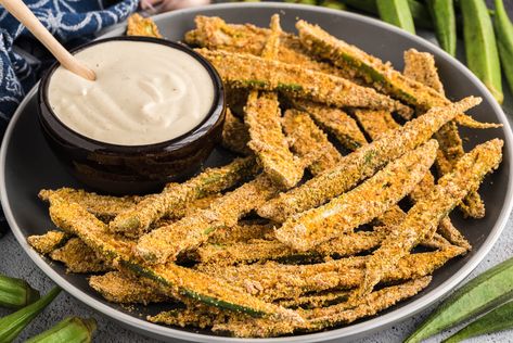 Cook Okra, Crispy Okra, How To Cook Okra, Okra Benefits, Okra Fries, Yummy Fries, Pickled Okra, High Calcium, Organic Apple Cider