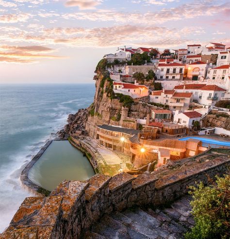 Azenhas Do Mar, Sintra, Portugal | 20 Most Stunning Cliffside Villages Places In Portugal, Magic Places, Sintra Portugal, Visit Portugal, Voyage Europe, Beaux Villages, Portugal Travel, Spain And Portugal, Positano