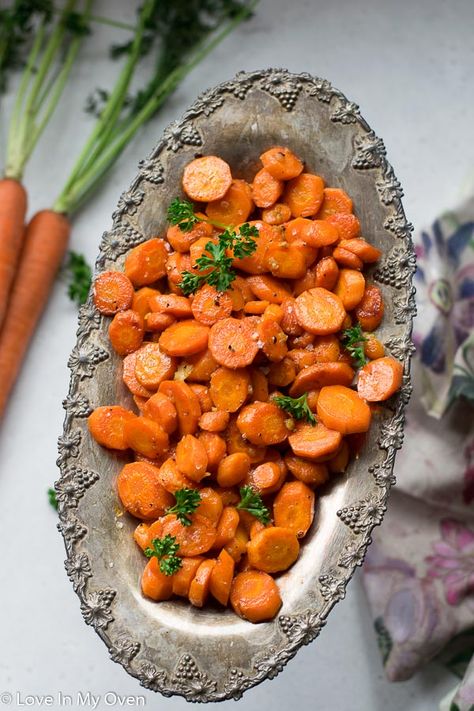 Garlic Butter Carrots, Garlic Roasted Carrots, Butter Roasted Carrots, Carrot Recipes Side Dishes, Roasted Garlic Butter, Sauteed Brussel Sprouts, Carrots Side Dish, Roasted Garlic Hummus, Butter Carrots