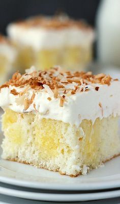 Triple Coconut Poke Cake Coconut Poke Cake, Beyond Frosting, Coconut Poke Cakes, Coconut Custard Pie, I'm Fat, Potluck Desserts, Coconut Pudding, Poke Cake Recipes, Coconut Custard