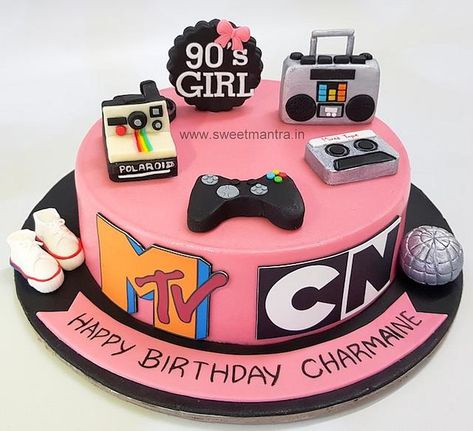 90s 30th Birthday Cake, 1990s Birthday Cake, 90s Birthday Cake Ideas, 90s Cake Birthday, 90s Party Cake, 90s Theme Cake Ideas, Cake For 30th Birthday For Her, 30th Birthday Cake Men, 90s Theme Birthday Cake