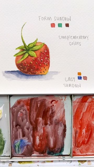 Watercolor Complementary Colors, Watercolor Shadows, Mallery Jane, Cast Shadow, Drawings Inspo, Watercolor Beginner, Watercolour Tutorials, Complementary Colors, Art Tutorials