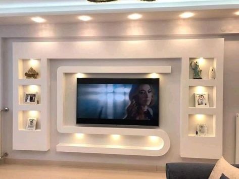 Gypsum Tv Wall Design, Wall Tv Unit, Tv Unit Decor, Unit Design, Wall Tv Unit Design, Tv Unit Designs, Living Room Tv Unit Designs, Room Design Inspiration, Living Room Tv Unit