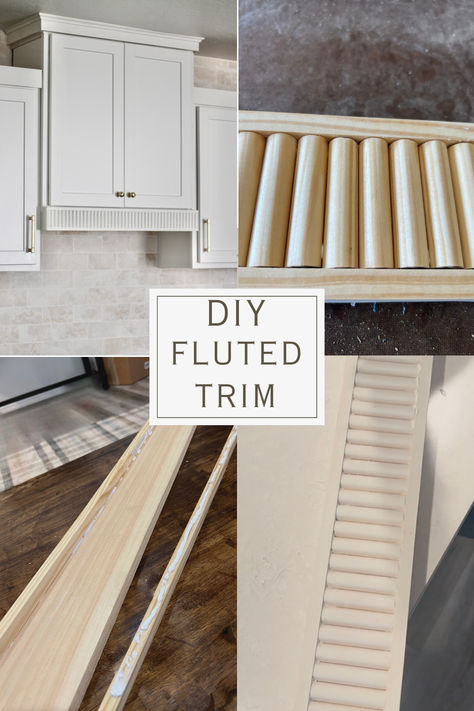 Here's how I built fluted trim for my range hood. This works for trim anywhere in the house you want to add character! Read on to find out more... Fluted Trim, Above Range Microwave, Island Vent Hood, Wooden Vent Hood, Wood Range Hood Cover, Kitchen Hood Vent, Hood Vent Cover, Range Hood Cover, Wood Range Hood