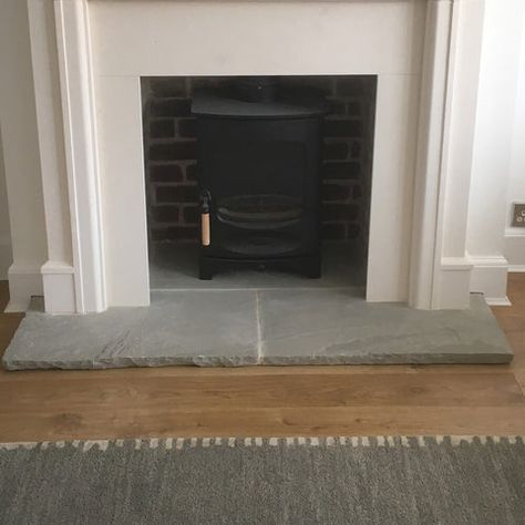 Types of Hearth Materials and their Pros & Cons Cement Hearth, Tiled Hearth, Concrete Hearth, Fireplace Hearths, Hearth Pad, Sandstone Paving Slabs, Slate Paving, Hearth Tiles, Patio Edging