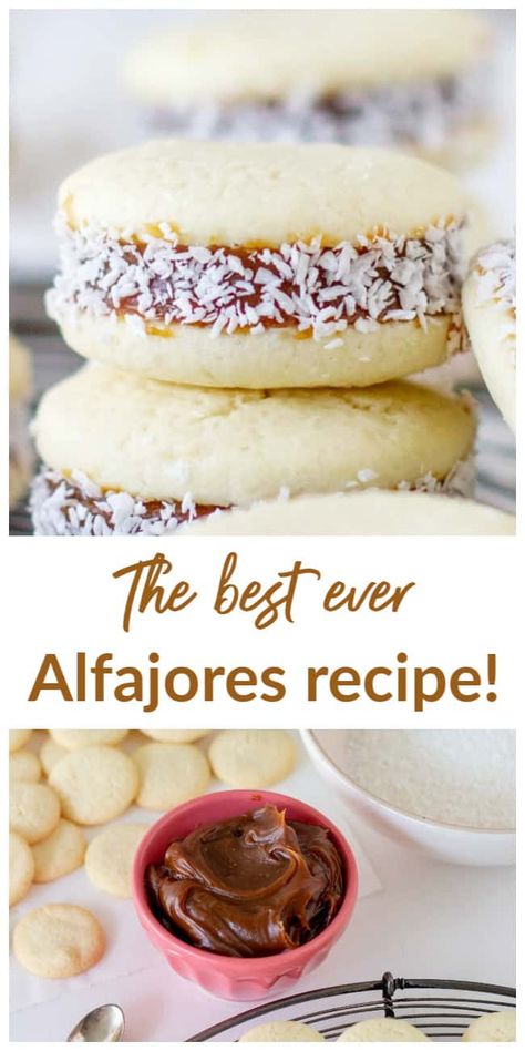 These are the best Alfajores recipe you will ever make! True story. You have my dulce de leche loving word. Because I know alfajores, and these are the most traditional and perfect of them all. A recipe to treasure forever. #alfajores #recipe #easy #dulcedeleche #cornstarch Alfajores Recipe, Peruvian Desserts, Argentina Food, Argentinian Food, International Desserts, Peruvian Recipes, Cupcake Cookies, True Story, Christmas Baking