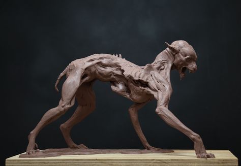 ArtStation - The Cursed (Eight for Silver) 2018 Creature Concept Maquette, Hatch Effects The Thing Creature, Animal Monster Concept Art, 6 Legged Creature, Arcane Creature, Six Legged Creature, Monster Poses, Monster Design Concept, Angel Concept Art, Beast Concept Art