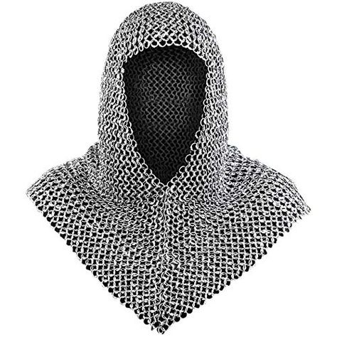 Chainmail Coif, Riveted Ring, Chainmail Armor, Warrior Outfit, Larp Armor, Blackened Steel, Knight Armor, Medieval Armor, Medieval Knight