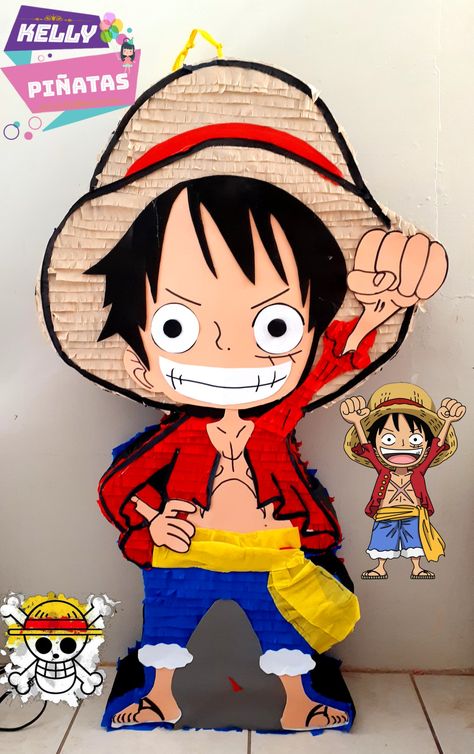 One Piece Pinata, One Piece Anime Party Decorations, Luffy Party Ideas, One Piece Anime Birthday Theme, One Piece Party Theme, One Piece Birthday Theme, One Piece Birthday Theme Party Ideas, One Piece Birthday, One Piece Party