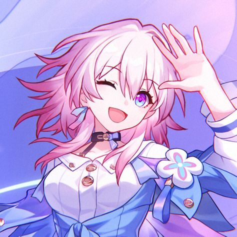 Honkai : star rail || March 7th icon → Official art ! March 7th, Happy Pride Month, Happy Pride, Honkai Star Rail, Pride Month, Star Rail, Fun Games, Group Chat, Hair