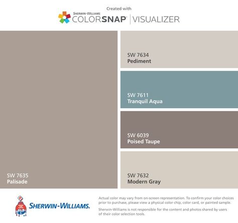 Sherwin Williams Accessible Beige, Poised Taupe, Coastal Paint, Paint Palettes, Accessible Beige, Paint Color Schemes, House Color Schemes, Interior Paint Colors, Matching Paint Colors