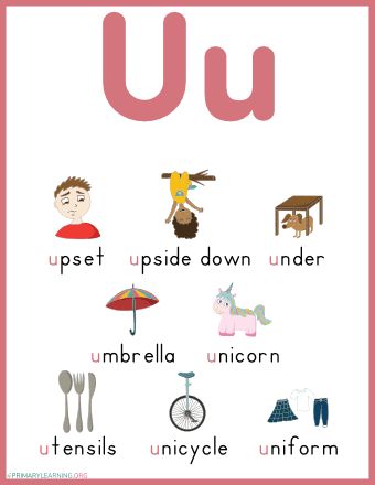 Things That Begin With The Letter U | PrimaryLearning.org U Words Preschool, U Words For Kids, Alphabet U Wallpaper, Letter U Printable, Vowels Kindergarten, U Alphabet, U Letter, Sight Words Worksheets, Pictures Of Things