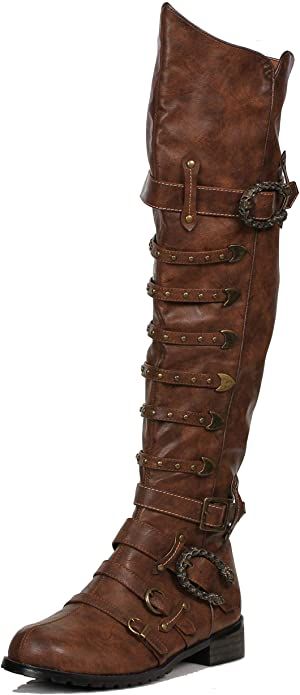 Fantasy Boots, Mens Tall Boots, Combat Shoes, Steampunk Boots, Fantasy Brown, Pirate Boots, Boots Combat, Ellie Shoes, Costume Shoes