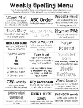 Spelling Word Choice Board, Word Work Menu 2nd Grade, Spelling Choice Board 3rd Grade, Spelling You See, Weekly Spelling Routine, Spelling Word Practice 3rd Grade, Spelling Activities 4th Grade, Spelling Word Practice 1st Grade, Spelling Activities For 5th Grade