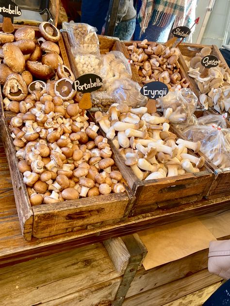 Mushroom Display, Cottage Core Food, Curry Buns, Mushroom Farming, Mushroom Farm, Natural Grocers, Farmers Market Display, Mushroom Cultivation, Food Insecurity