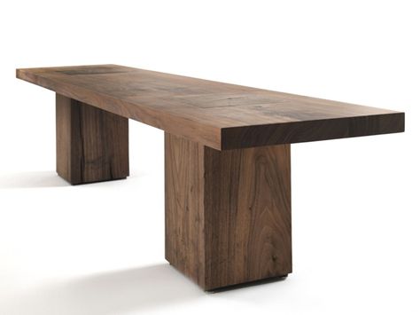 SOLID WOOD BENCH BOSS EXECUTIVE | BENCH | RIVA 1920 1920 Design, Wood Bench Design, Live Edge Bench, Solid Wood Benches, Table And Bench Set, Rustic Bench, Bench Set, Bench Designs, Wood Care