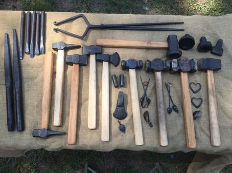 Black Smith Tools, Small Cozy Cabin, Diy Forge, Blacksmith Tongs, Smith Tools, Black Smith, Game Of Survival, Blacksmith Tools, Witch Candles