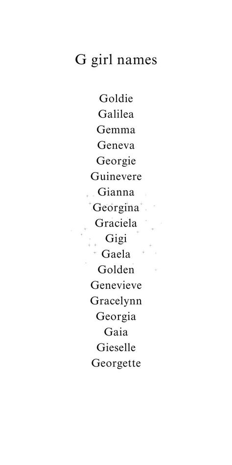 Searching for some fresh, new baby names for your little babe? These g names for girls are trendy and unique! If you love girly girl names, these g baby names, you NEED to check out this list of cute baby names chock full of name inpsiration! (aka unique baby names starting with g/cute g girl names I love) Name Ideas Girl, Victorian Girl Names, Two Syllable Girl Names, Hippie Girl Names, Earthy Girl Names, Girly Girl Names, Elegant Girl Names, Country Girl Names, Bible Baby Names