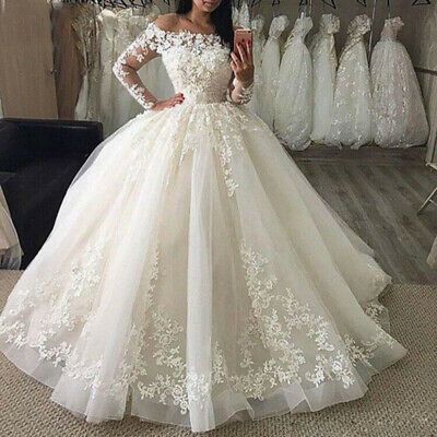 Off Shoulder Wedding Dress Lace, Elegant Long Sleeve Wedding Dresses, Off White Wedding Dresses, Plus Size Bridal Dresses, How To Dress For A Wedding, Wedding Dresses Lace Ballgown, Lace Applique Wedding Dress, Off Shoulder Wedding Dress, White Lace Wedding Dress