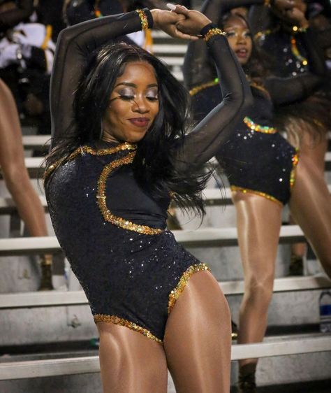 Majorette Uniforms Blue And Gold, Hbcu Band Dancers, Majorette Practice Outfit, Majorettes Uniforms, Hbcu Majorette Uniforms, Dancer Uniform, Majorette Photoshoot, Majorette Aesthetic, Black Majorette