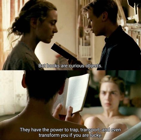 Movie Quotes | The Reader | Top 10 Kate Winslet Performances Kate Winslet The Reader, Readers Quotes, Exchange 2, Cinema Quotes, Book Exchange, Donate Books, Movie Quote, Words Of Comfort, The Reader