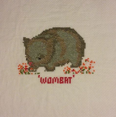 Cross stitch wombat Wombat Cross Stitch Pattern, Baby Possum, Stitch Bookmark, Animal Cross Stitch, Stitch Sampler, Cross Stitch Bookmarks, Stitch Ideas, Cross Stitch Samplers, Australian Animals