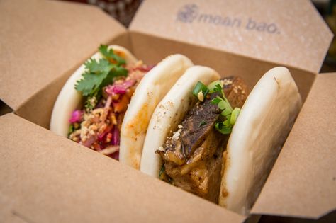 Mean Bao Food Delivery Packaging, Tapas Restaurant, Devol Kitchens, Bao Buns, Steamed Buns, Cheap Eats, Cooking Recipes Desserts, Yummy Appetizers, Cafe Food