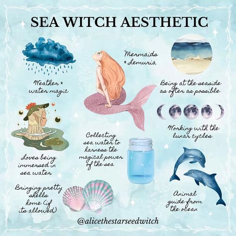 All Posts • Instagram Mermaid Witch Aesthetic, Sea Witch Spells, Witchy Practices, Sea Witch Aesthetic, Sea Witchcraft, Ocean Witch, Witch Types, Magickal Tips, Weather Witch