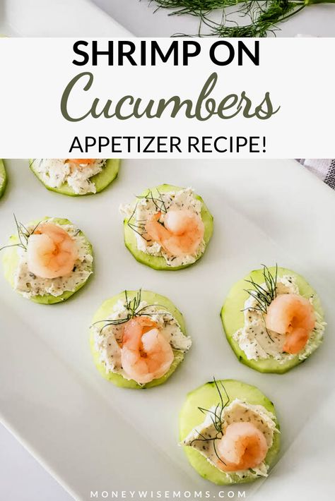 Cucumber Avocado Appetizers, Shrimp On Cucumber Slices, Shrimp Cocktail Bites, Cucumber And Shrimp Appetizers, Shrimp Cucumber Appetizer, Easy Cucumber Appetizers, Shrimp And Cucumber Bites, Shrimp Hourdourves, Shrimp Ideas Appetizers