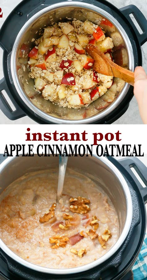 Instant Pot Apple Cinnamon Oatmeal, Instant Pot Oatmeal, Apple Cinnamon Oatmeal, Gluten Free Oatmeal, Cinnamon Oatmeal, Instant Oatmeal, Oatmeal Recipe, Best Instant Pot Recipe, Healthy Instant Pot Recipes