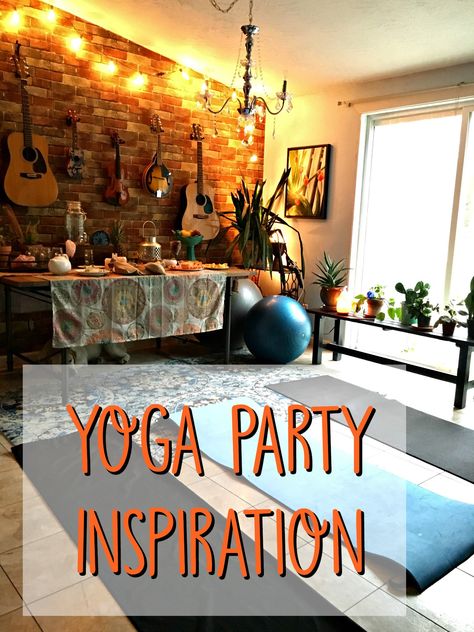 Namaste Party Theme, Yoga Party Ideas Decor, Yoga Themed Party, Yoga Party Ideas, Yoga Birthday Party, Backyard Yoga, Yoga Event, Halloween Yoga, Retreat Themes