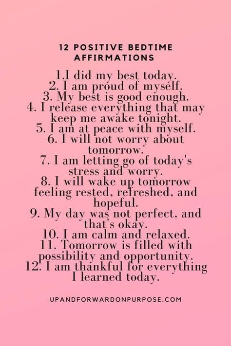 Bedtime Affirmations, Be Good To Yourself, Positive Affirmations For Success, Success Affirmations, Positive Self Affirmations, Love Affirmations, It's Okay, Self Improvement Tips, Note To Self