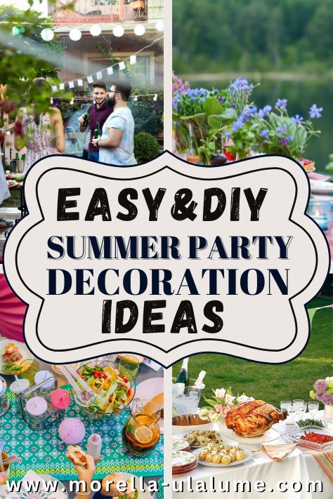 In this blog post we share the best ideas for summer party themes, decoration and tablescapes. Simple and DIY, outdoor, for the backyard or indoors, we have you covered wit these decor ideas. The summer parties can begin! Summer Cocktail Party Decor, Summer Party Centerpieces, Summer Backyard Party, Tablescapes Simple, Summer Party Diy, End Of Summer Party, Summer Party Decor, Summer Outdoor Decor, Cocktail Party Decor