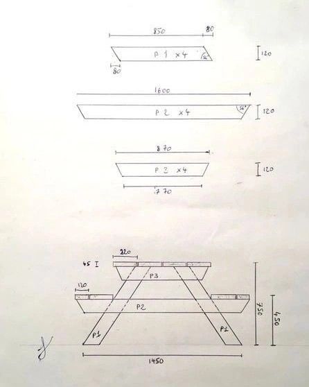 Wooden Table Diy, Fabrication Table, Picnic Table Woodworking Plans, Build A Picnic Table, Plan Table, Woodworking For Beginners, Diy Picnic Table, Diy Wood Plans, Wood Bench Outdoor