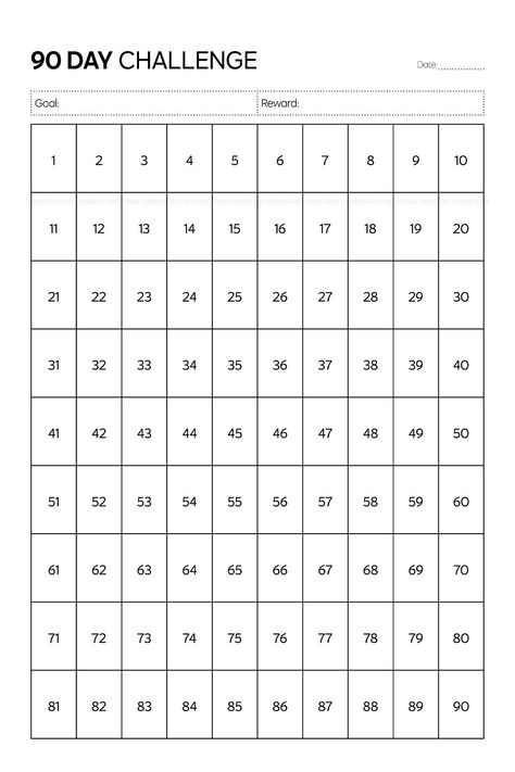 #Goal_Tracker_Printable #Challenge_Template #Progress_Tracker #Printable_Tracker 6 Week Challenge, Printable Habit Tracker, Bulletin Journal, Printable Tracker, Track Your Progress, 90 Day Challenge, Goal Setting Worksheet, Check Box, Printable Planner Pages