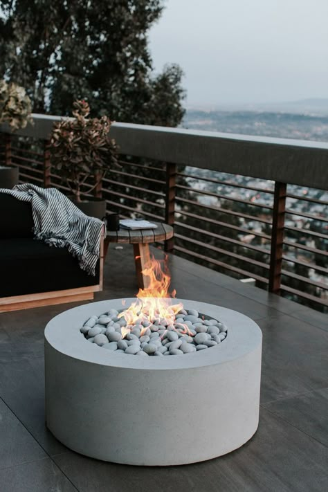 dekko belmont round concrete outdoor fire pit Round Fire Pit Table, Concrete Fire Pit, Fire Pit Lighting, Lightweight Concrete, Round Fire Pit, Concrete Fire Pits, Outdoor Living Furniture, Fire Pit Cover, Fire Pit Designs