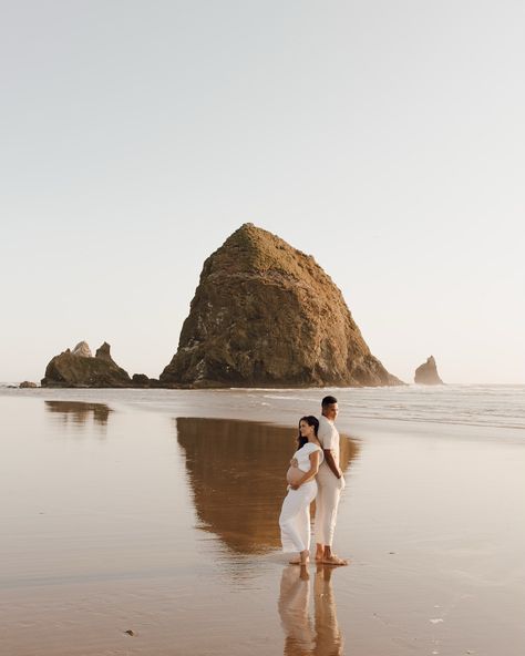 Less than a month till we meet the love of our lives. @mikemercadosmith Photos taken by @alyssa.ingrid.photography & @jennamedjeskiphotography 🫶🏼 •• Maternity photos, beach maternity photos, cannon beach photo shoot, Oregon maternity photos, Oregon coast maternity photos, Oregon coats photo shoot, Oregon couple models, maternity photo inspo, 9 months pregnant maternity shoot, bump style, dress the bump Pregnant Maternity Shoot, Dress The Bump, 9 Months Pregnant, Beach Photo Shoot, Beach Maternity Photos, Couples Modeling, Spring Photoshoot, Beach Maternity, The Bump