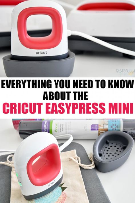 Learn about the new Cricut EasyPress Mini including what products it works best with, project ideas and more! Cricuit Joy, Cricket Joy, Circuit Joy, Cricket Machine, Cricut Iron On Vinyl, Cricket Crafts, Memorial Decals, Cricut Access, Cricut Help