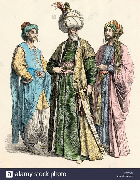 Turkish Sultan And Officials Of The Ottoman Empire Stock Photo, Royalty Free Image: 17181966 - Alamy Ottoman Sultan, Empire Outfit, Fashion Through The Decades, Empire Ottoman, The Ottoman Empire, Man Illustration, Turkish Men, Fashion Design Portfolio, Turkish Art