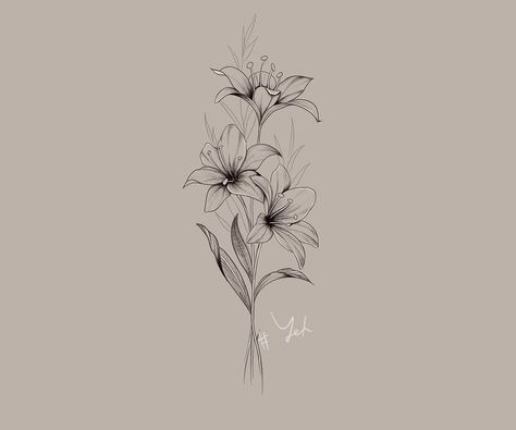 Lily Tattoo Bouquet, Bouquet Of Lily Flowers Tattoo, Spine Tattoos For Women Lilies, May Lilly Tattoo, Bunch Of Lilies Tattoo, Lily Bouquet Tattoo Design, Stargazer Lily Fine Line Tattoo, If He Dresses The Lillies Tattoo, Lily Flower Fine Line Tattoo