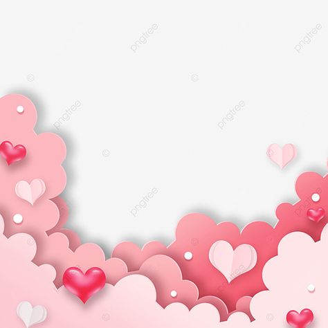 Cloud Border, Romance Poster, Png Rose, Pink Love Heart, Love Valentines Day, Valentine Background, Border Png, Valentines Png, Valentine Png