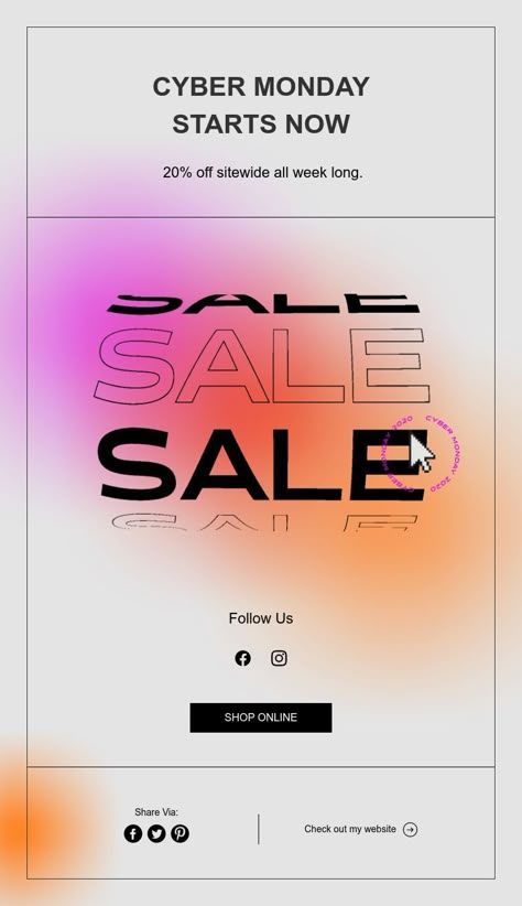 Cyber Monday Starts Now Discount Sale Design, Sales Promotion Design, Black Friday Email Design, Black Friday Sale Design, Black Friday Email, Magazine Design Cover, Black Friday Promo, Black Friday Design, Email Marketing Design Inspiration